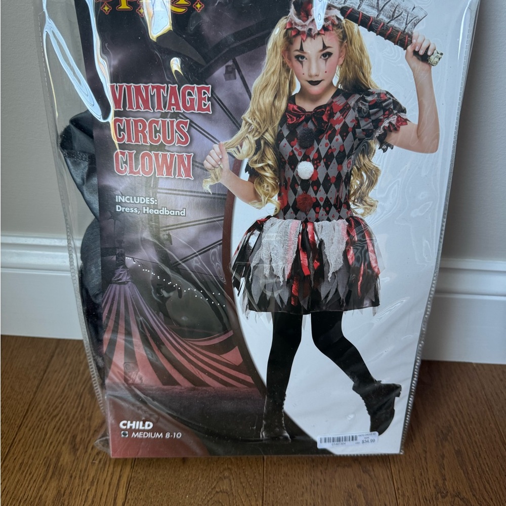Vintage Circus Clown Costume for Kids - Red and Black